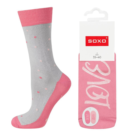 Bunte Damen lange Socken SOXO mit Untertiteln Baumwollen love 