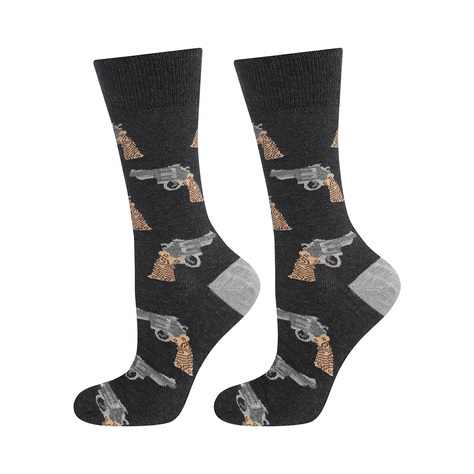 1 Paar von lustige Socken mit Revolver  | Herrensocken | SOXO