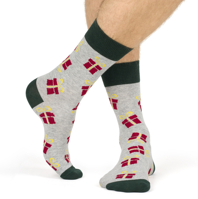 4 Paar von lustigen Socken mit Weihnachtsmotiv in einzigartiger Verpackung | Herrensocken | SOXO