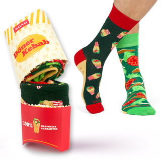 2 Paar von lustigen Socken mit Wrapmotiv in einzigartiger Verpackung | Herrensocken | SOXO