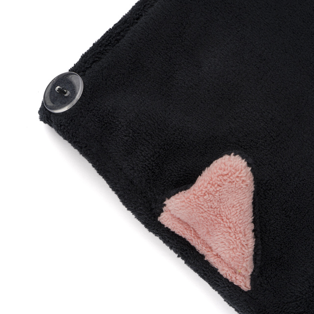 Badeturban Schwarze Katze | Handtuch | 60x25 cm | MOMO WAY