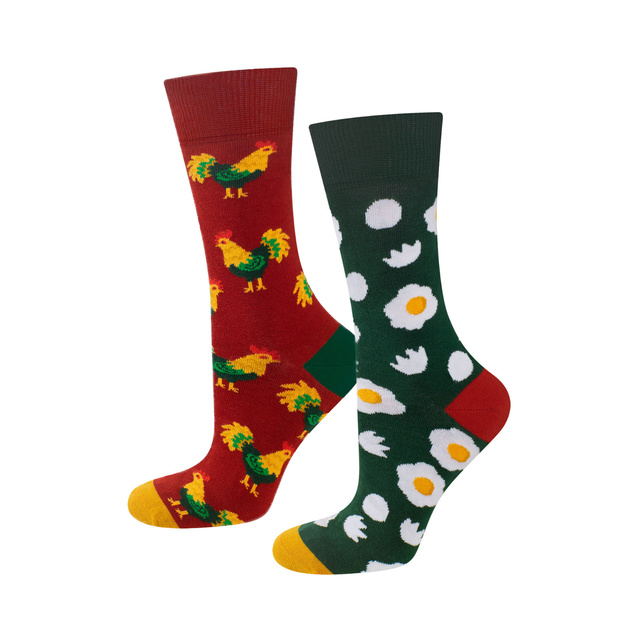 1 Paar von lustige Socken mit Hahn und Eiern | Herrensocken | SOXO