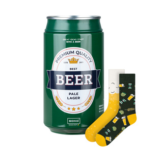 Socken mit Bier-Motiv in Dose Pale Lager