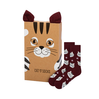 Socken mit Katzen-Motiv
