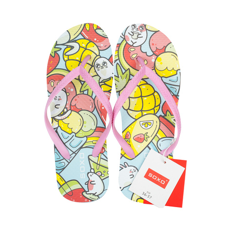 SOXO Strand Flip Flops unisex | Eiscreme Muster