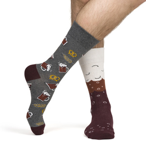 1 Paar von lustigen Socken mit Classic Porter Biermotiv in einzigartiger Verpackung | Herrensocken | SOXO