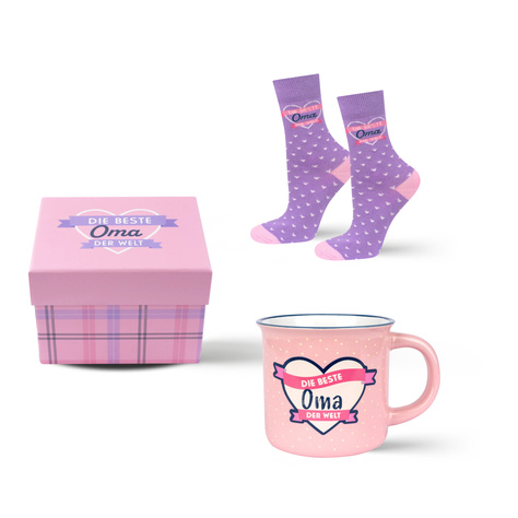 1 Paar von lustigen Socken für Oma in a mug Verpackung | Damensocken | SOXO