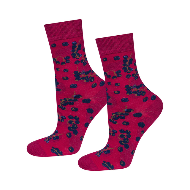 1 Paar von lustigen Socken mit Blackcurrant jammotiv im einem Glas | Damensocken | SOXO