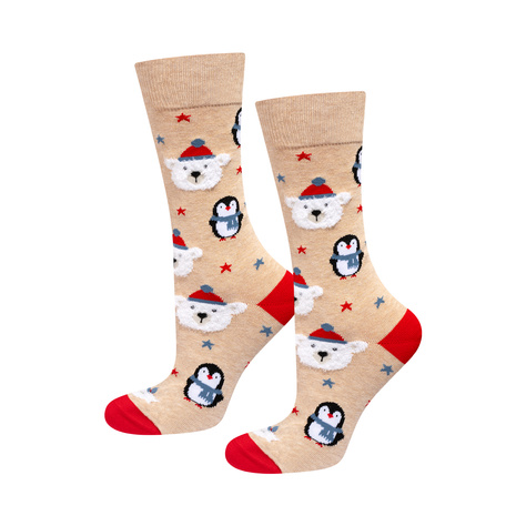 1 Paar von lustigen Socken mit Weihnachtenmotiv in einzigartiger Verpackung | Damen-/Herrensocken | SOXO