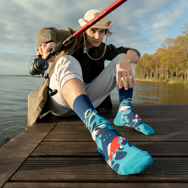 Socken mit Angler-Motiv 2er-Pack