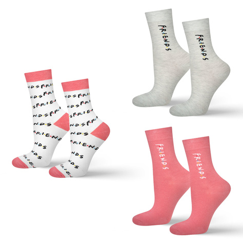 3 Paar von lustigen Socken mit Serie Friendsmotiv | Damensocken | SOXO