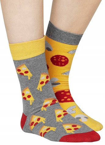 Bunte Set 3x Damen Socken SOXO nicht übereinstimmende Lustige Pizza