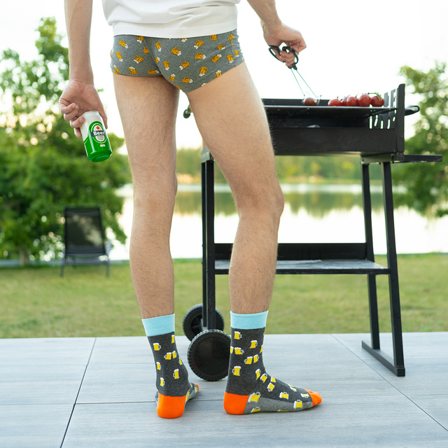 Boxershorts mit Bier-Motiv in Dose
