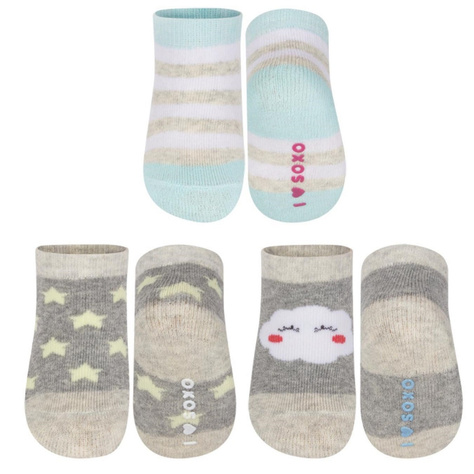 Set mit 3x Bunte Babysocken | SOXO