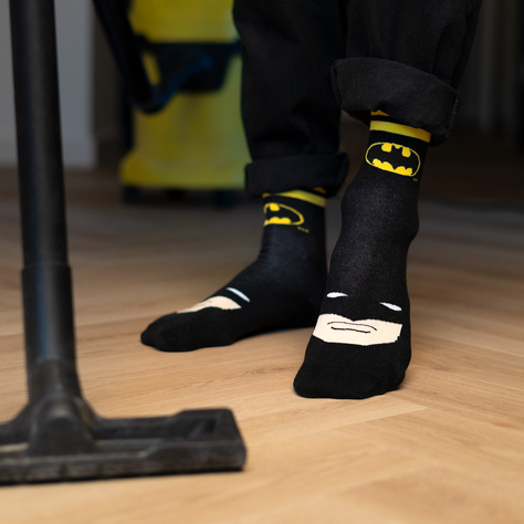 Set mit 3x lustigen Herrensocken Batman + Superman DC COMICS  | SOXO 