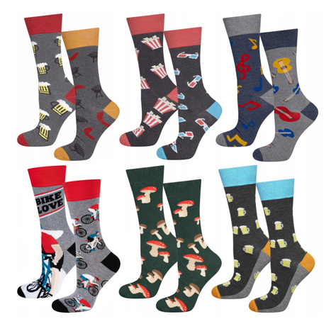 Bunte Set 6x Herrensocken SOXO GOOD STUFF Geschenk 