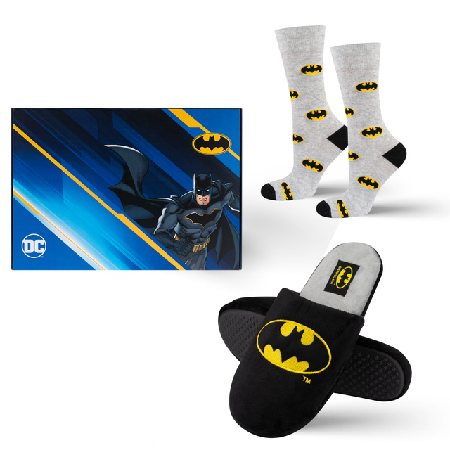 Set Socken + Hausschuhe mit Batman-Motiv