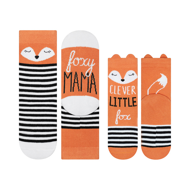 Bunte Set Socken für Mutter und Kind SOXO Baumwollen Fuchs