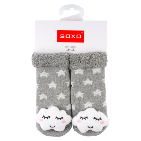 Set mit 3x Bunte Babysocken mit Rassel | SOXO