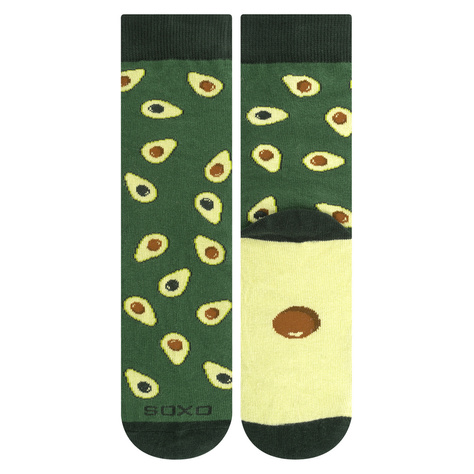 Set mit 2x  Damen-/Herrensocken | Ananas + Avocado in einzigartiger Verpackung | SOXO