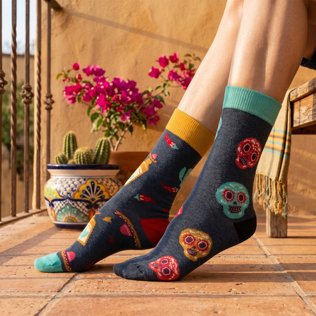 Socken mit Mexiko-Motiv