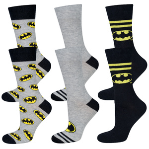 Set mit 3x bunten Herrensocken mit Batman DC Comics  | SOXO