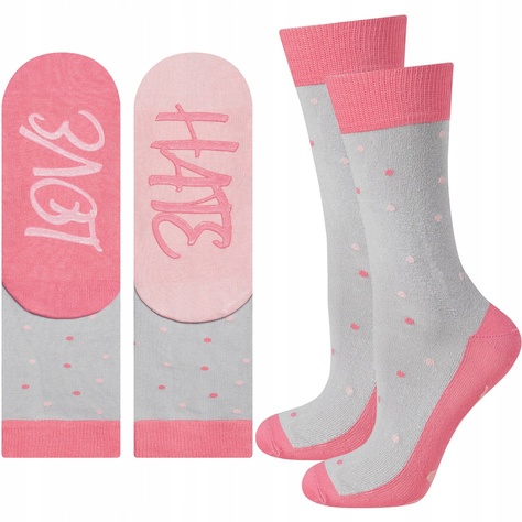 Bunte Damen lange Socken SOXO mit Untertiteln Baumwollen love 