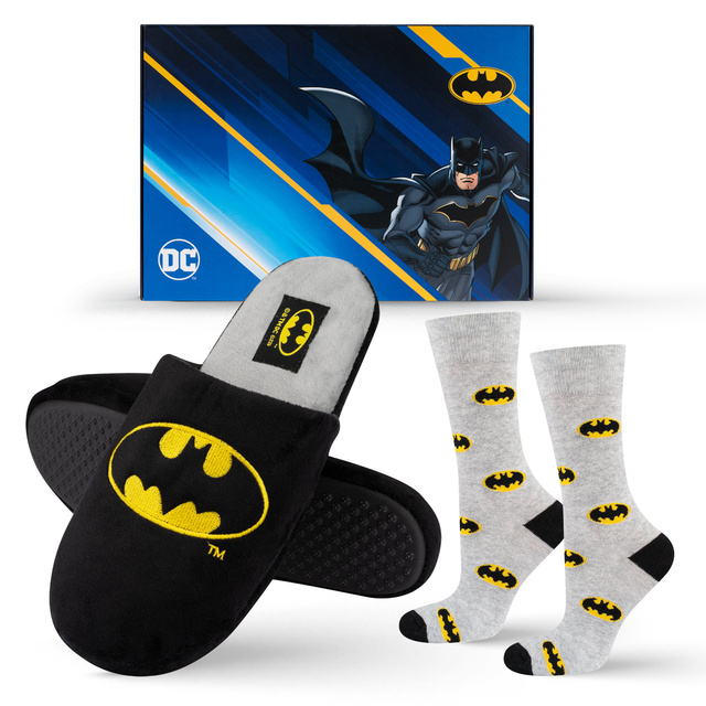 Set Socken + Hausschuhe mit Batman-Motiv