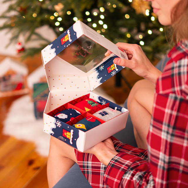 Socken mit Weihnachts-Motiv 4er-Pack
