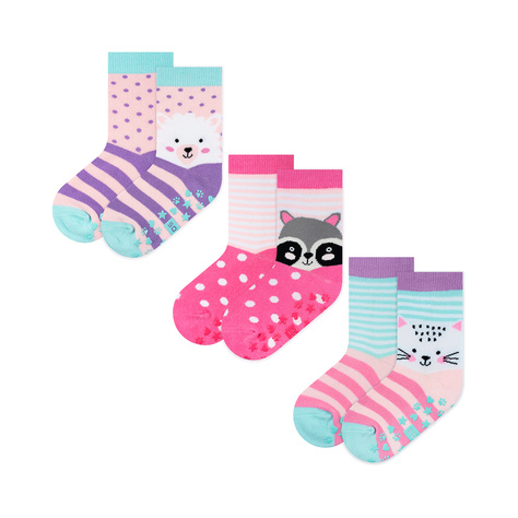 Set mit 3x Kindersocken mit Haustieren | SOXO