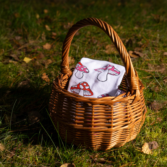 2 Paare von lustigen Socken mit Pilzmotiv in einzigartiger Verpackung | Damensocken | SOXO