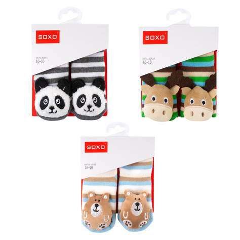 Set mit 3x Bunte Babysocken mit Rassel | SOXO