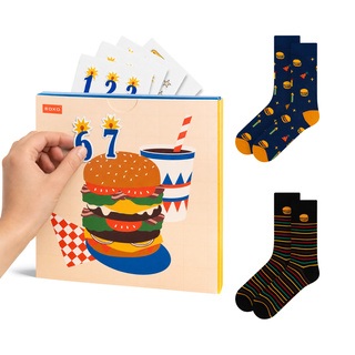 Socken Geburtstagskarte Burger 2 Paar