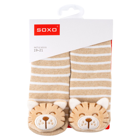 Set mit 3x Bunte Babysocken mit Rassel | SOXO