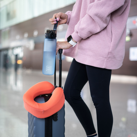 Wasserflasche mit Fruchteinsatz, grau, für Kinder und Erwachsene | BPA free | Tritan | MOMOWAY