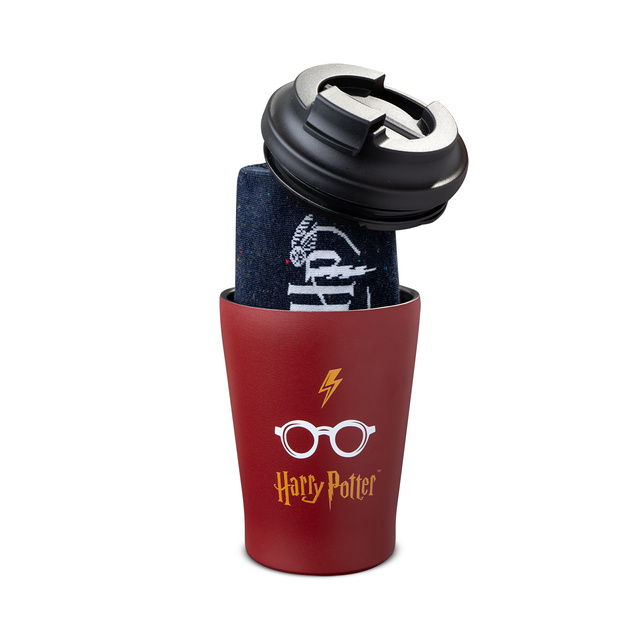 Harry Potter Socken + Thermobecher Geschenkset