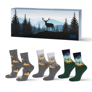 Socken mit Hirsch-Motiv 3er-Pack
