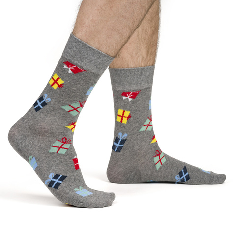 4 Paar von lustigen Socken mit Weihnachtsmotiv in einzigartiger Verpackung | Herrensocken | SOXO