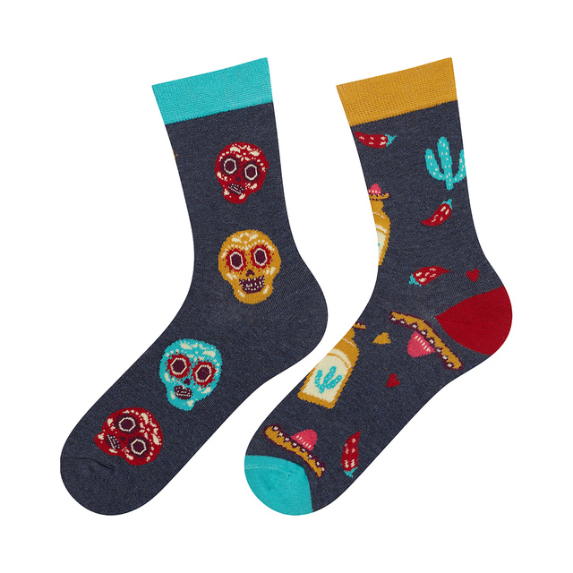 Bunte Set 4x Damen Socken SOXO nicht übereinstimmende Lustige