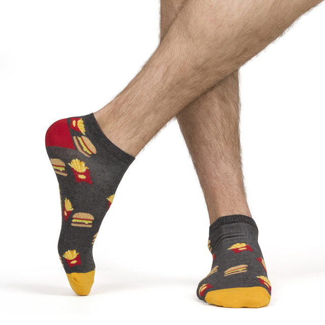 Set mit 3x bunten Kurze Herrensocken Fastfoodmotiv | SOXO