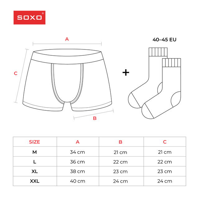 Set Boxershorts und Socken mit Herz-Motiv