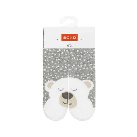 1 Paare von lustige Socken mit Bär warm Frottee  | Babysocken | SOXO