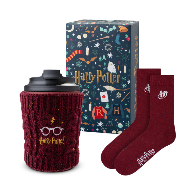 Harry Potter Socken + Thermobecher Geschenkset