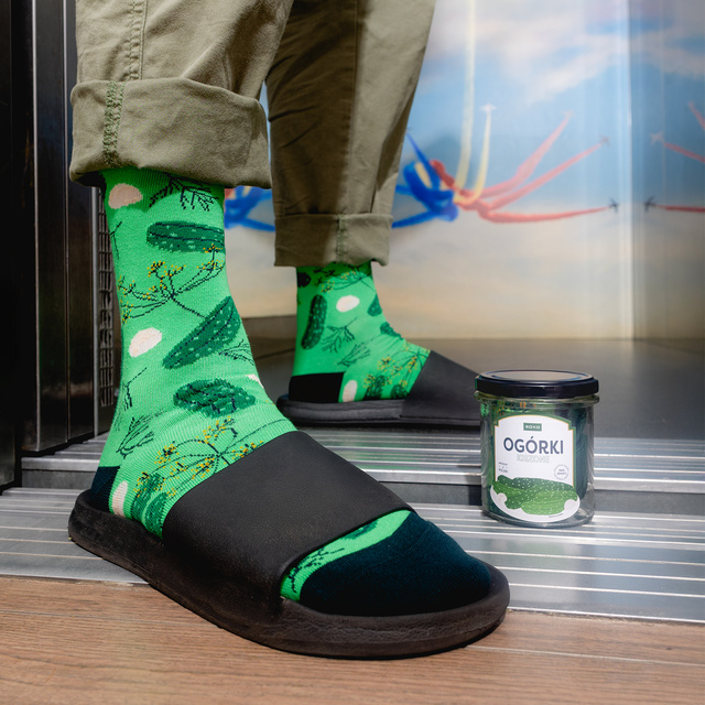 Bunte Herrensocken SOXO GOOD STUFF eingelegte Gurken im Glas
