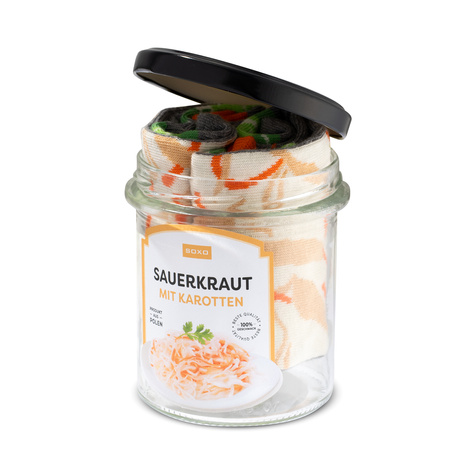 1 Paar von lustigen Socken mit Sauerkrautmotiv im eine Glas | Herrensocken | SOXO