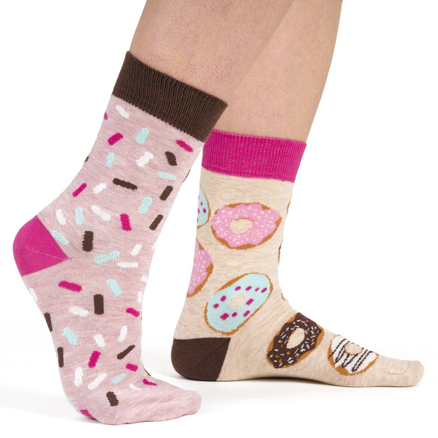 Buntes Set 5x Damen Socken SOXO nicht übereinstimmende Geschenk Pizza