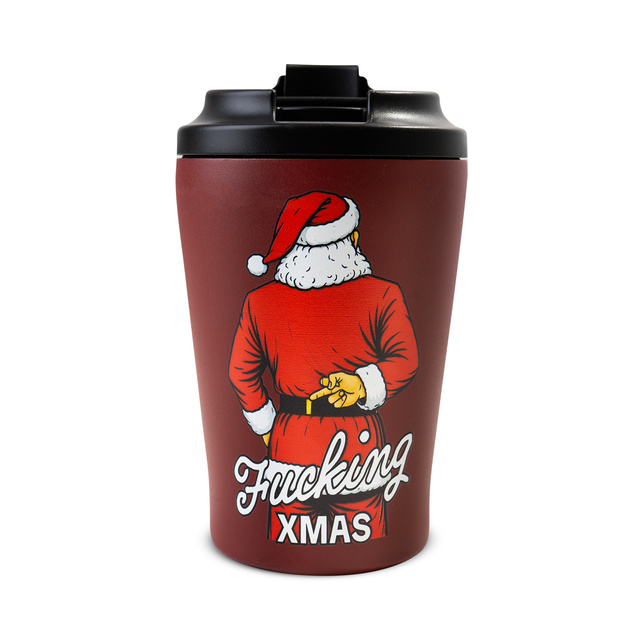 Frecher Weihnachtsmann Socken + Thermobecher Geschenkset