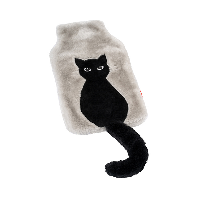 Wärmflasche Katze mit Schwanz SOXO grau 1,8 L