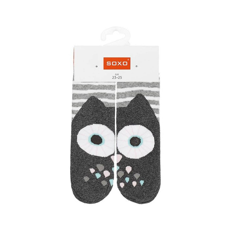 1 Paare von lustige Socken mit Grau Eule  | Kindersocken | SOXO