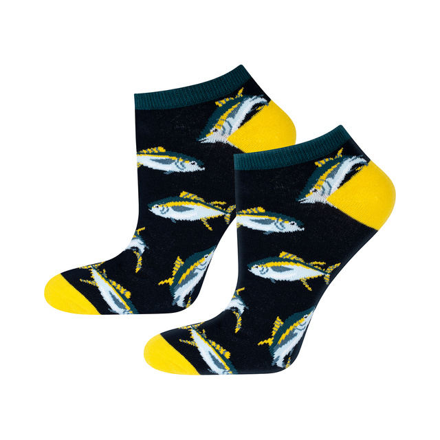 1 Paar von lustigen Socken mit Thunfischmotiv in einzigartiger Verpackung | Herrensocken | SOXO